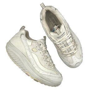 Skechers Y2K 2000s White Leather Sneakers Active Walking Toning Shoes
